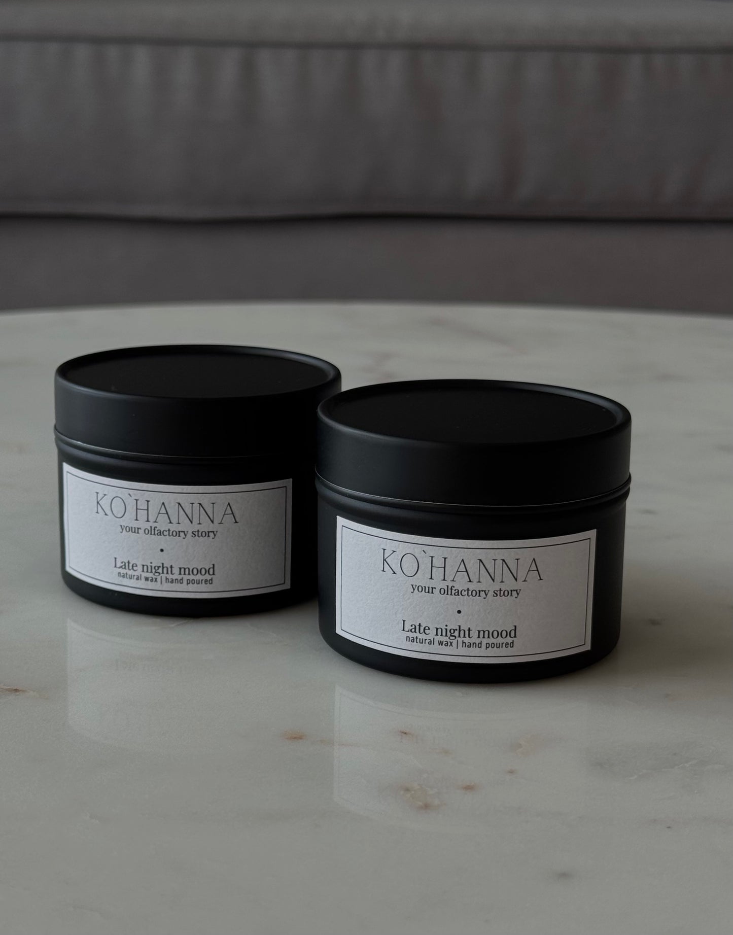 Late night mood, tin scented candle