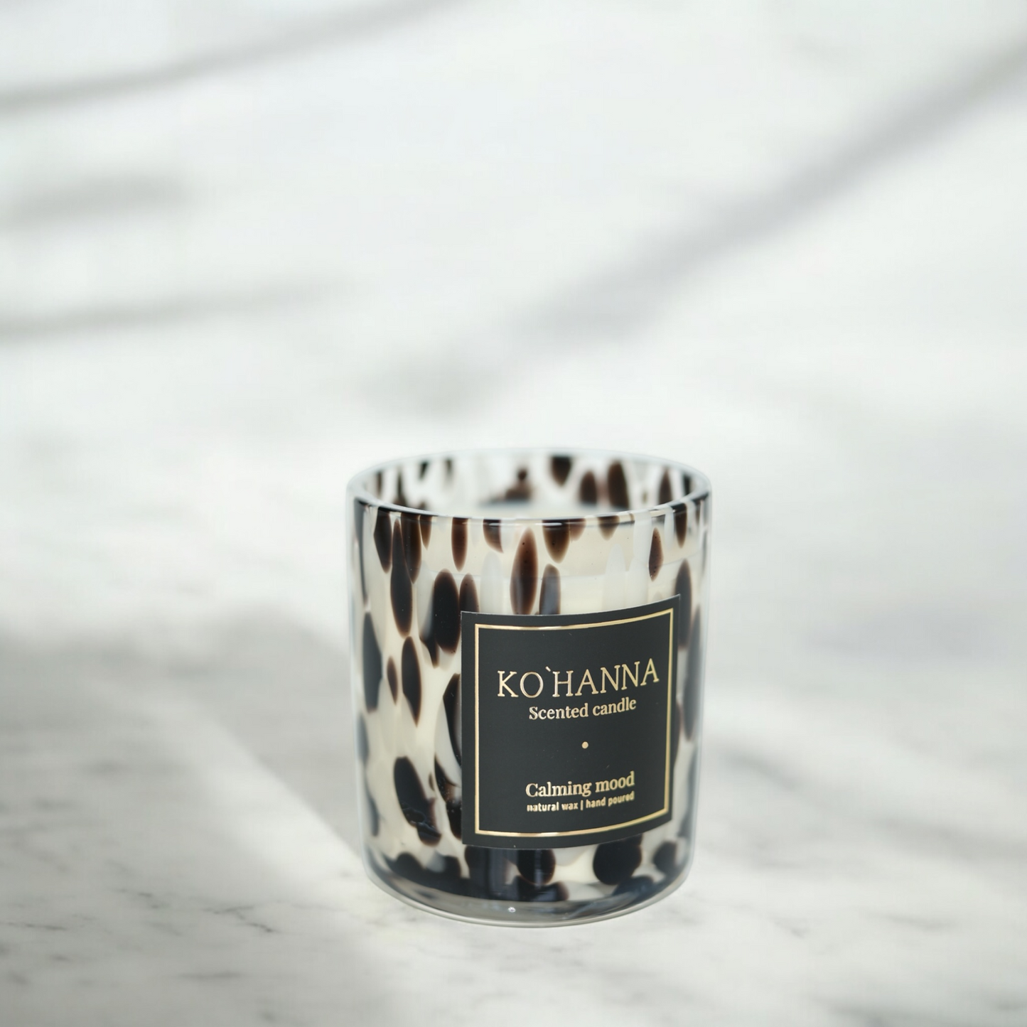 Calming mood, Handmade Dalmatian Glass Candle, 250 ml