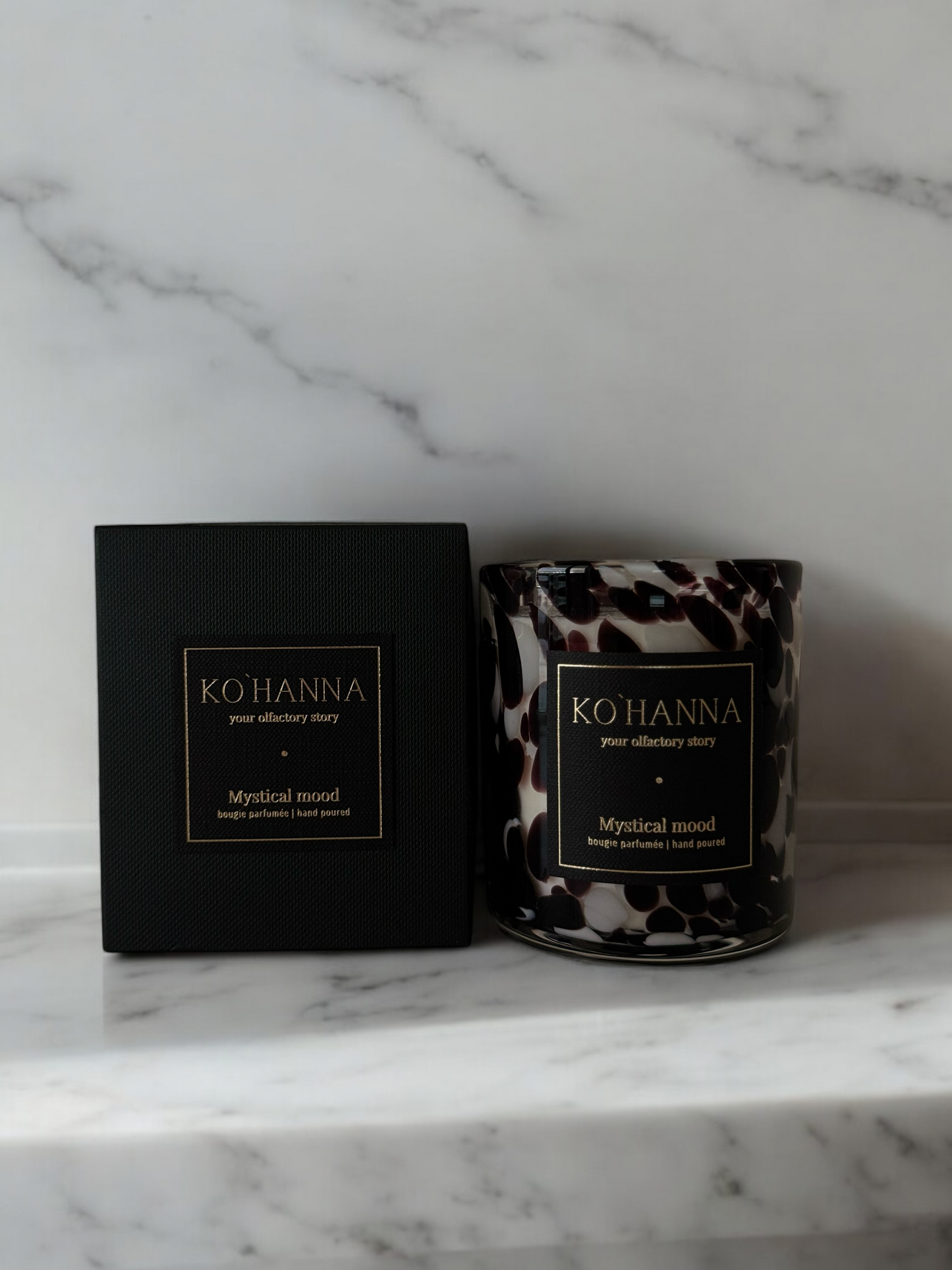 Mystical mood, Handmade Dalmatian Glass Candle, 250 ml