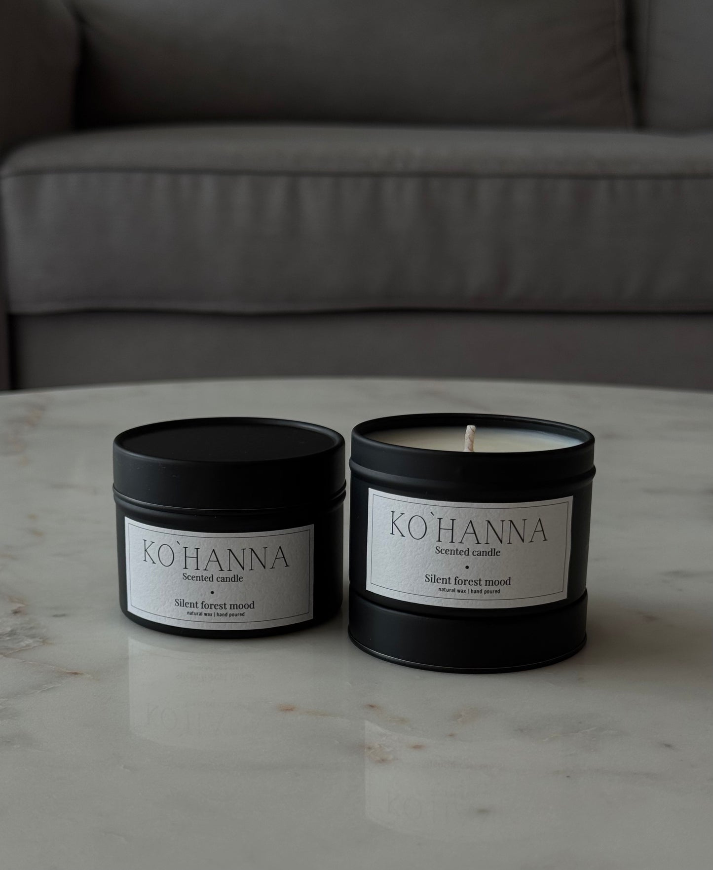 Тихий лісовий настрій, ароматична свічка з жерстяної бляхи