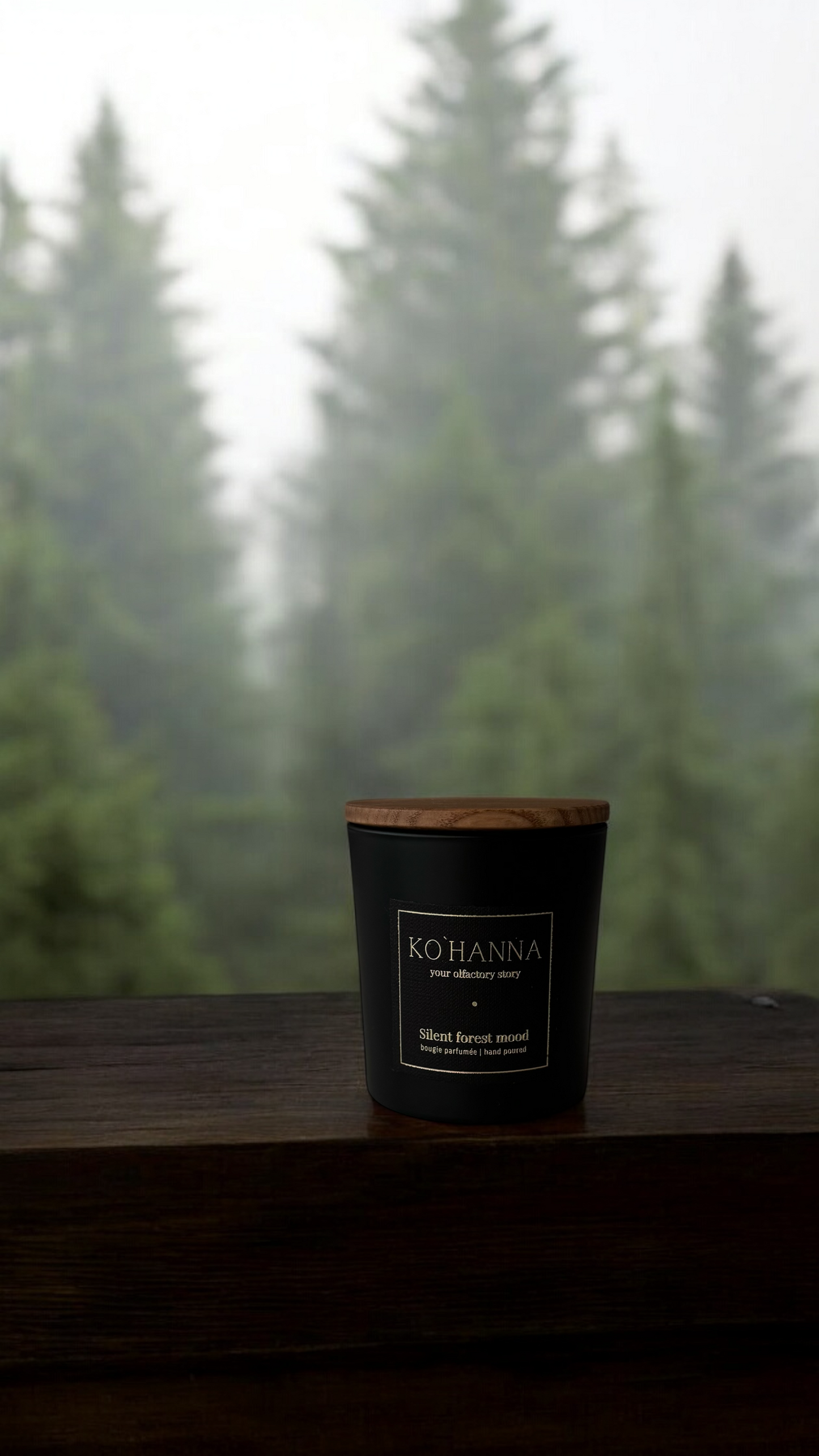 Silent forest mood, matte scented candle, 250 ml