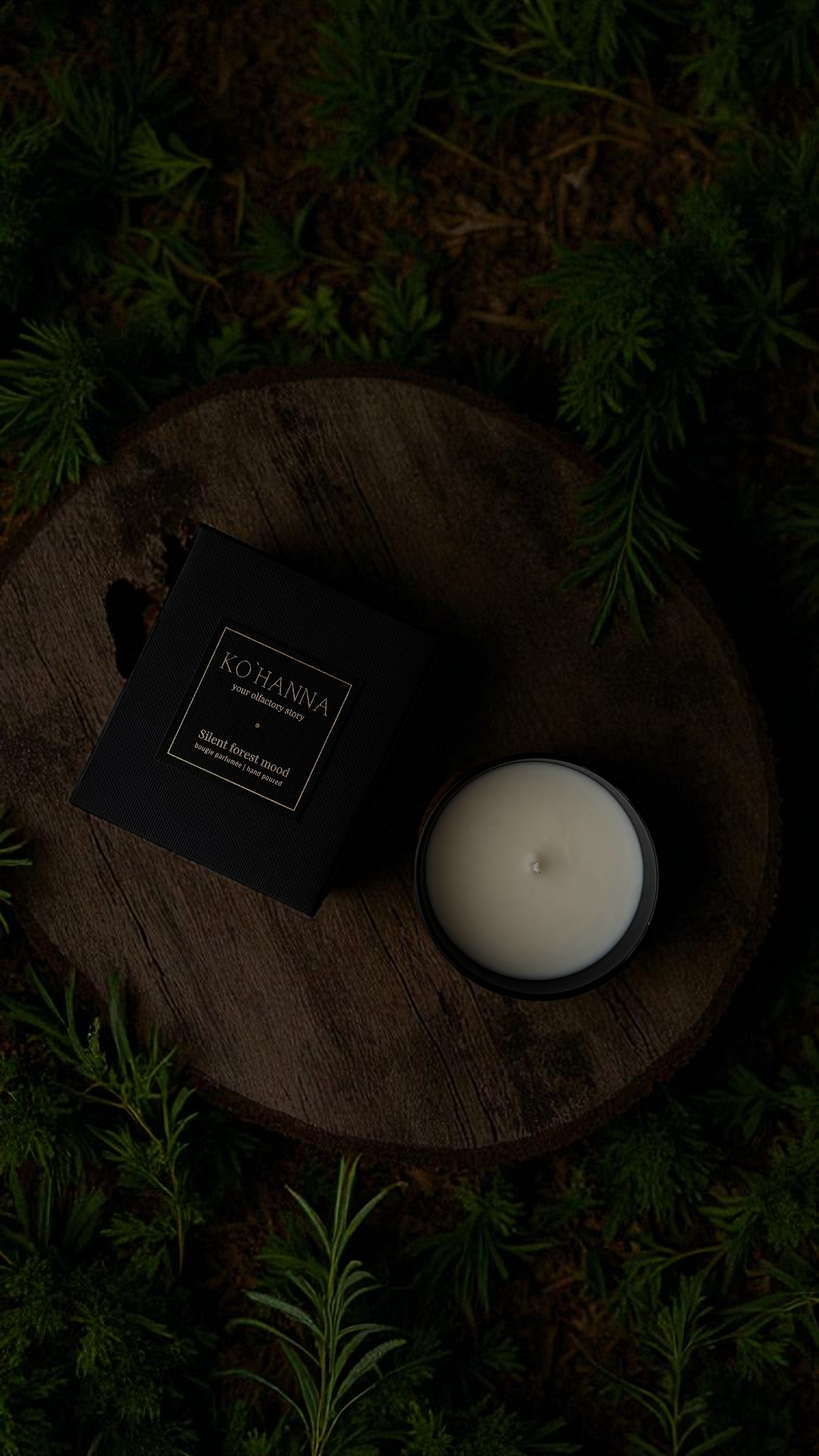 Silent forest mood, matte scented candle, 250 ml