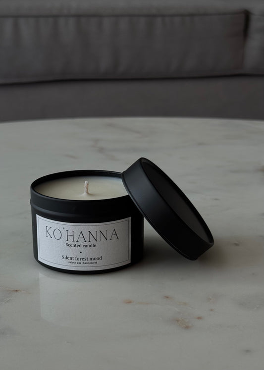 Silent forest mood, tin scented candle