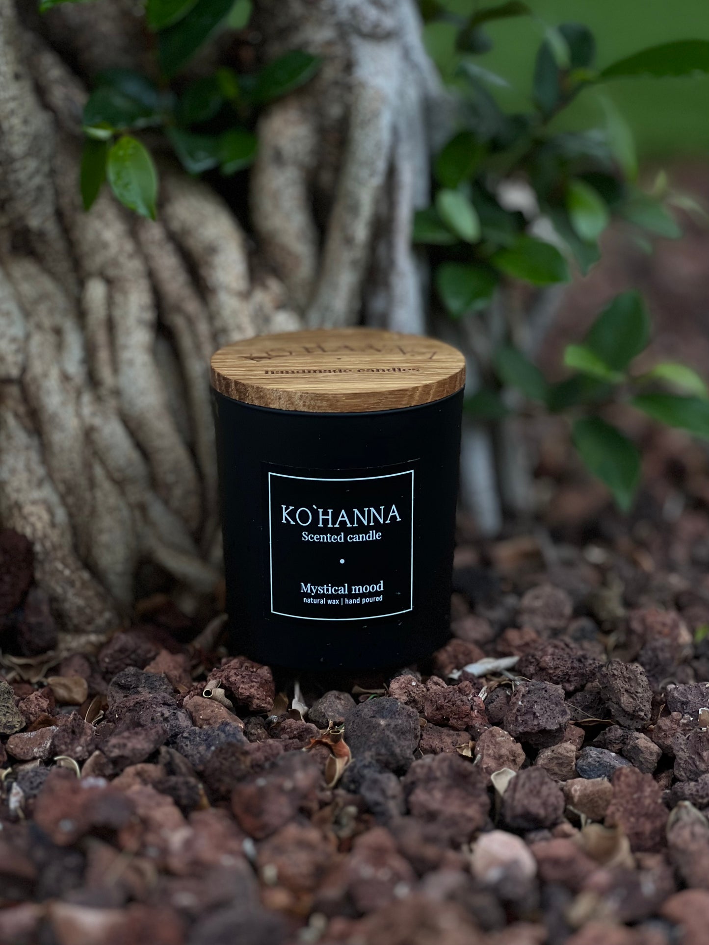 Mystical mood, Handmade scented Black Matte candle