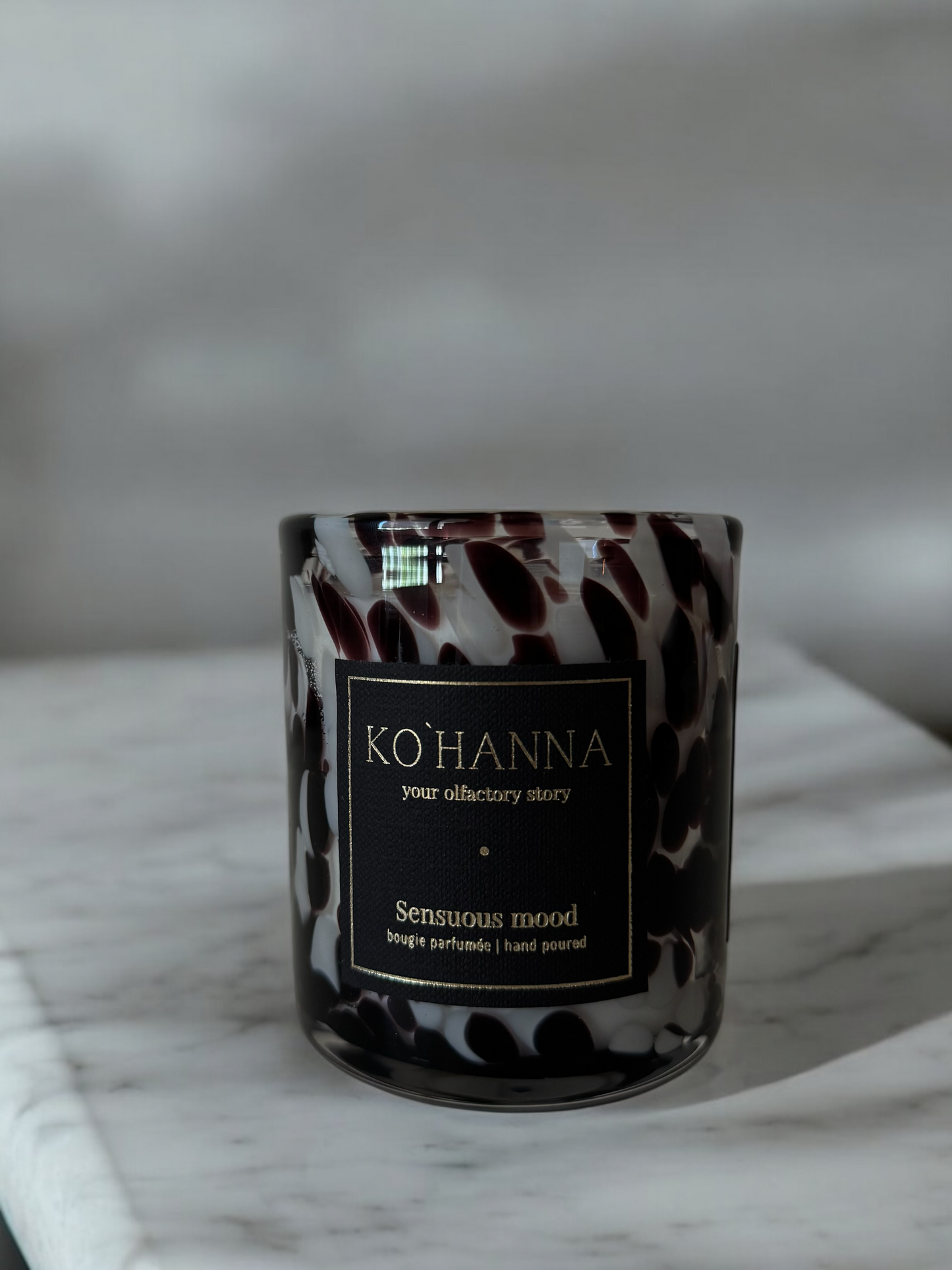 Sensuous mood, Handmade Dalmatian Glass Candle, 250 ml
