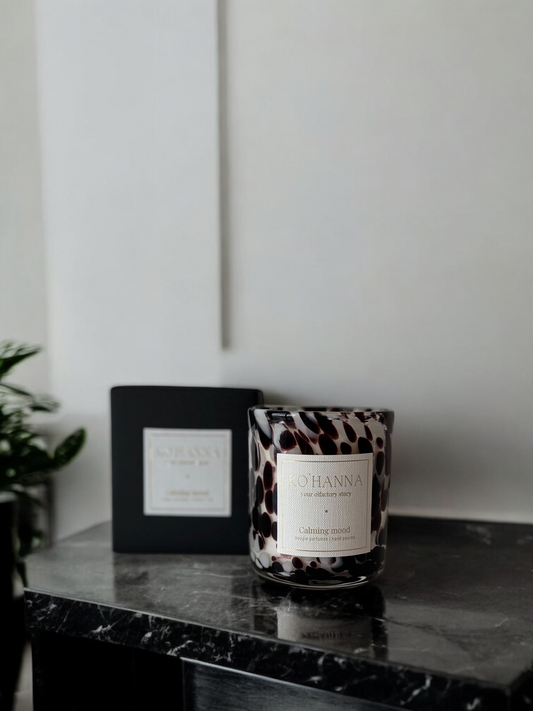 Calming mood, Handmade Dalmatian Glass Candle, 250 ml