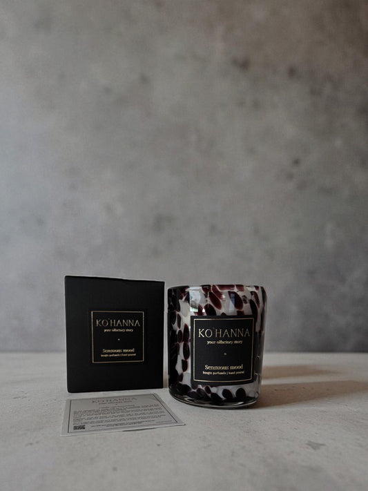 Sensuous mood, Handmade Dalmatian Glass Candle, 250 ml