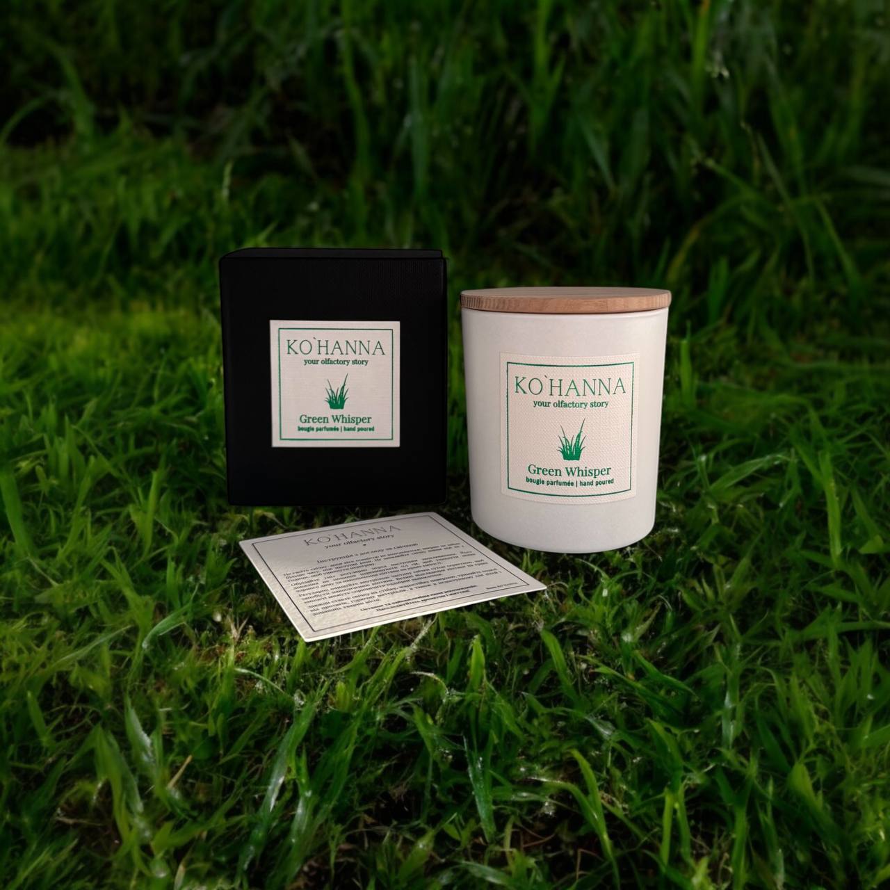 Green Whisper, matte scented candle, 250 ml